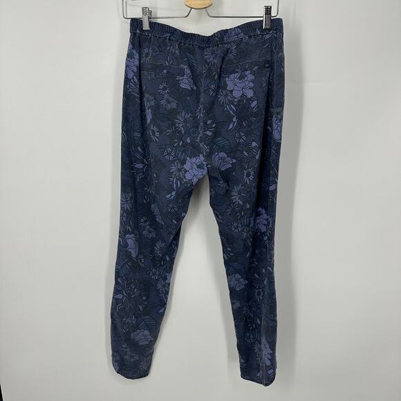 Marine Layer pants women size small blue floral pull on modal casual pockets - Picture 2 of 10